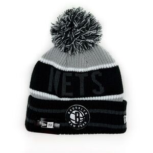 New Era Brooklyn Nets Beanie Mens Womens Knit Winter Hat Black NBA Fan Gear Gift